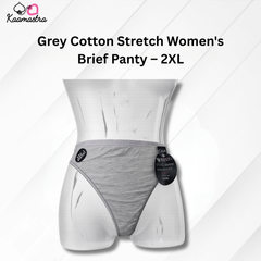 Kaamastra's Grey Cotton Stretch Women's Brief Panty – 2XL