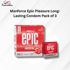 Manforce's Epic Pleasure Long-Lasting Raspberry Condoms - Pack of 3