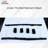 Black under-the-bed restraint system on a white background with 'Kaamastra' branding.