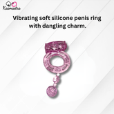 Kaamastra Soft Silicone Baby Pink Penis Ring with Dangling Charm