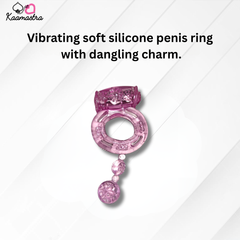 Kaamastra Soft Silicone Baby Pink Penis Ring with Dangling Charm