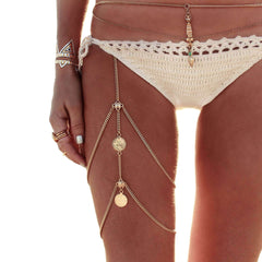 Kaamastra Leg Thigh Chain Golden