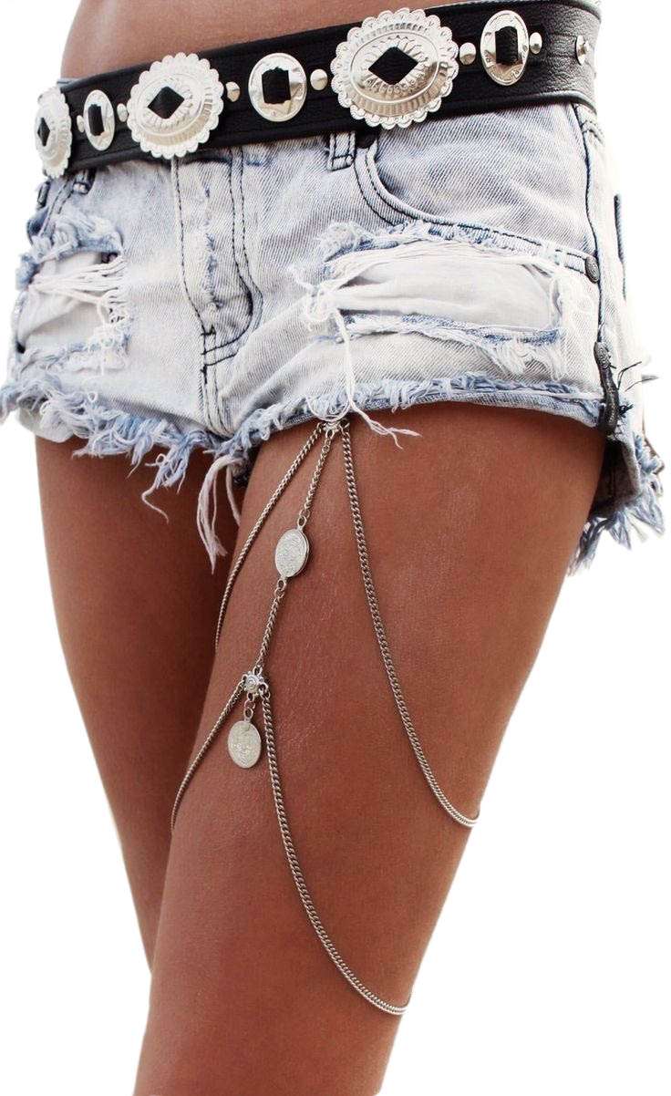 Kaamastra Leg Thigh Chain Silver