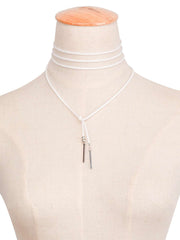 Kaamastra Long White Faux Chain