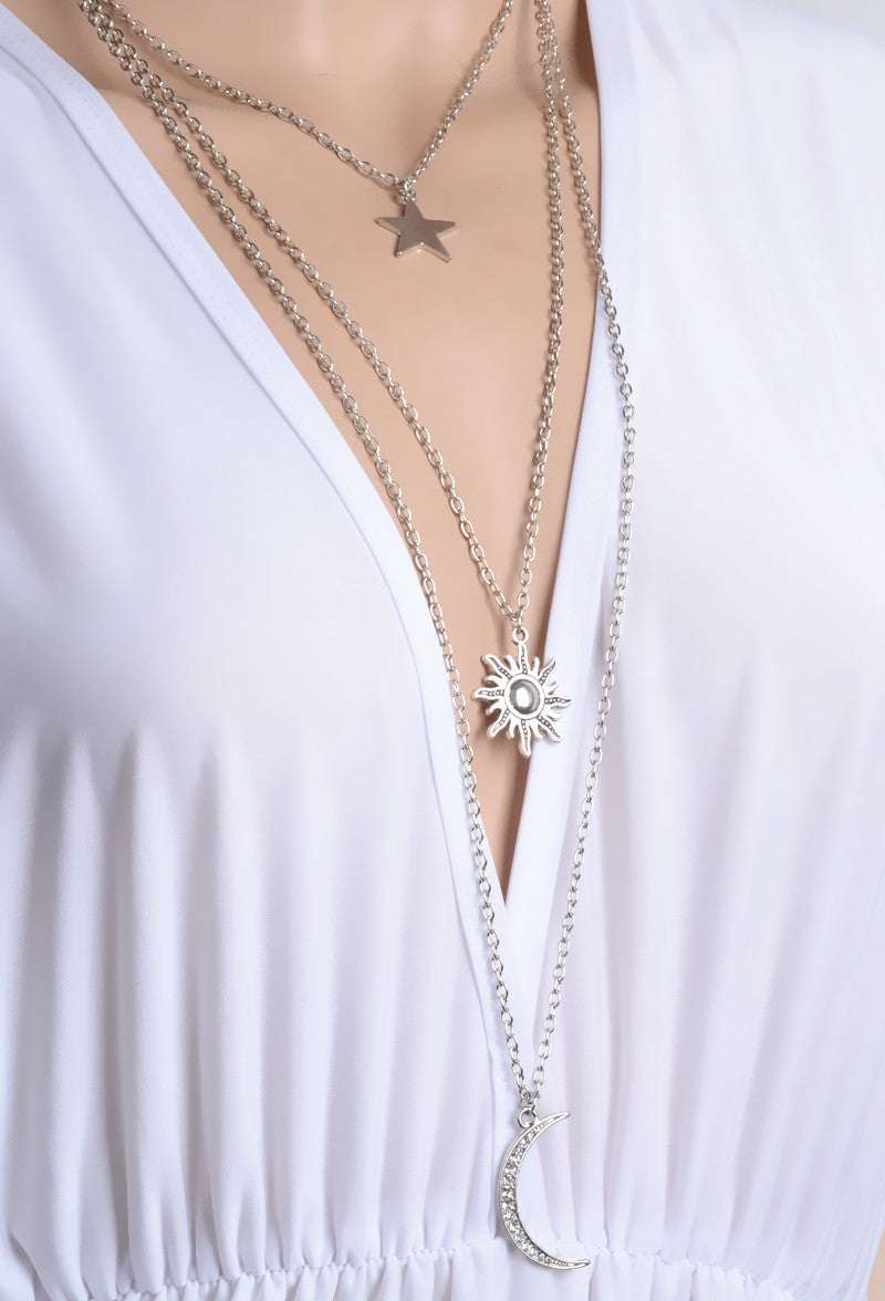 Kaamastra Antique Silver Three Layer Chain