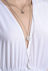 Kaamastra Antique Silver Three Layer Chain