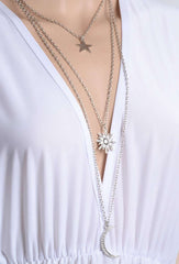 Kaamastra Antique Silver Three Layer Chain