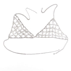 Kaamastras Vintage Retro Sexy Chest Body Chain Silver