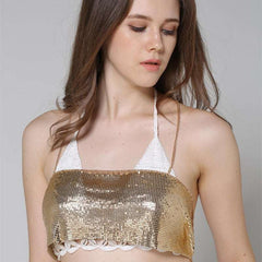 Kaamastra Gold Sequins Bra For Womens