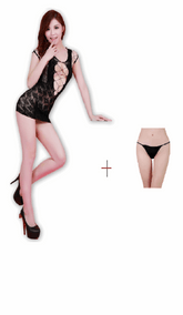 Kaamastra Black Criss cross Strap Soft Mesh Half Body Stocking