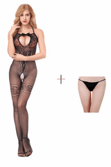 Kaamastra Open Crotch Sling Appliques Sexy Bodysuits & Free Thong