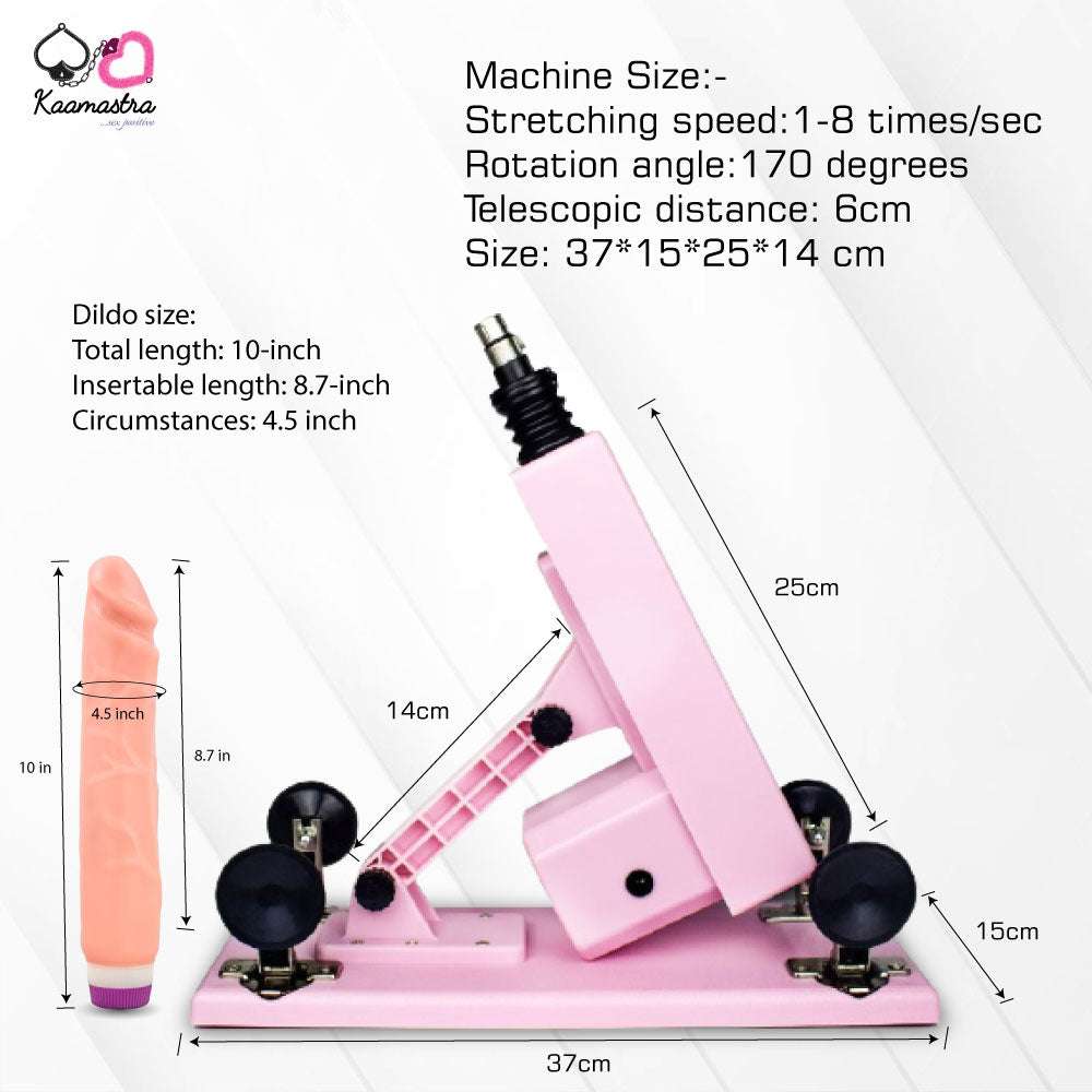 Kaamastra's sex machine dimensions and dildo size details - 10-inch insertable length