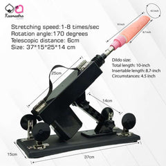 Kaamastra Sex Machine dimensions - 10-inch dildo with 8.7-inch insertable length