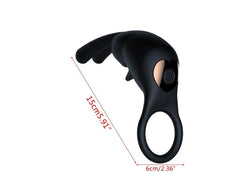 Kaamastra Black 10 Function Rabbit Vibrating Penis Ring
