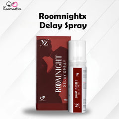 The image shows the packaging and the product itself. The packaging is primarily red with white text and accents, and the product is a white spray bottle with red and black labeling.