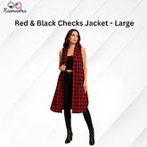 Kaamastra's Red & Black Checks Jacket - Large
