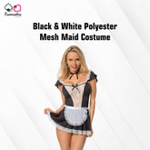 Kaamastra Black & White Polyester Mesh Maid Costume