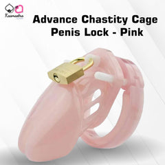 Kaamastra advanced pink chastity cage with secure penis lock - soft silicone construction