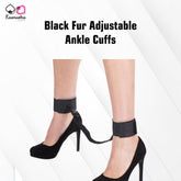 Kaamastra Black Fur Adjustable Ankle cuffs
