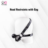 Kaamastra head restraints with 5cm ball gag - adjustable nylon straps for BDSM play