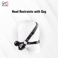 Kaamastra head restraints with 5cm ball gag - adjustable nylon straps for BDSM play
