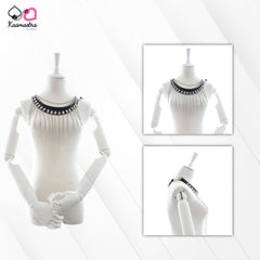 Kaamastra Faux Leather Chained Top laid flat showing adjustable straps and chains