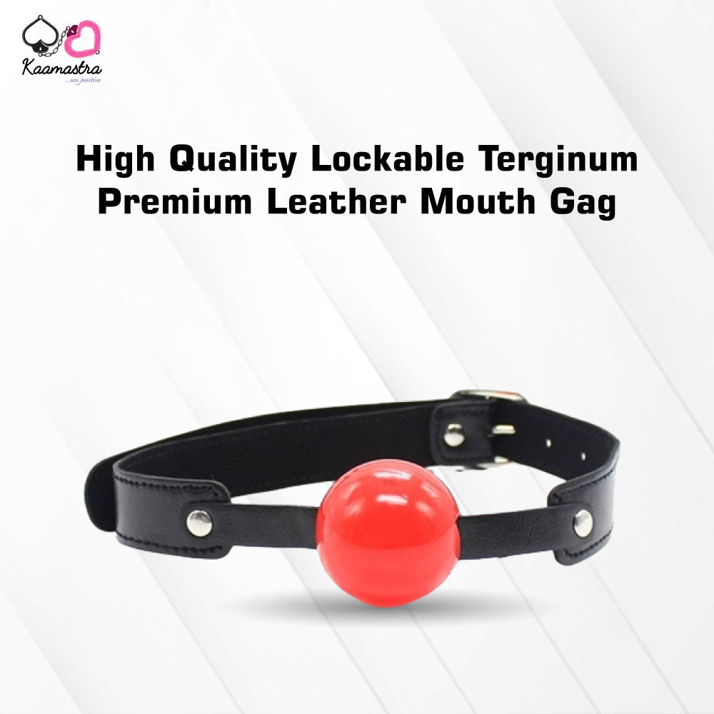 Kaamastra High Quality Lockable Terginum Premium Leather Mouth Gag