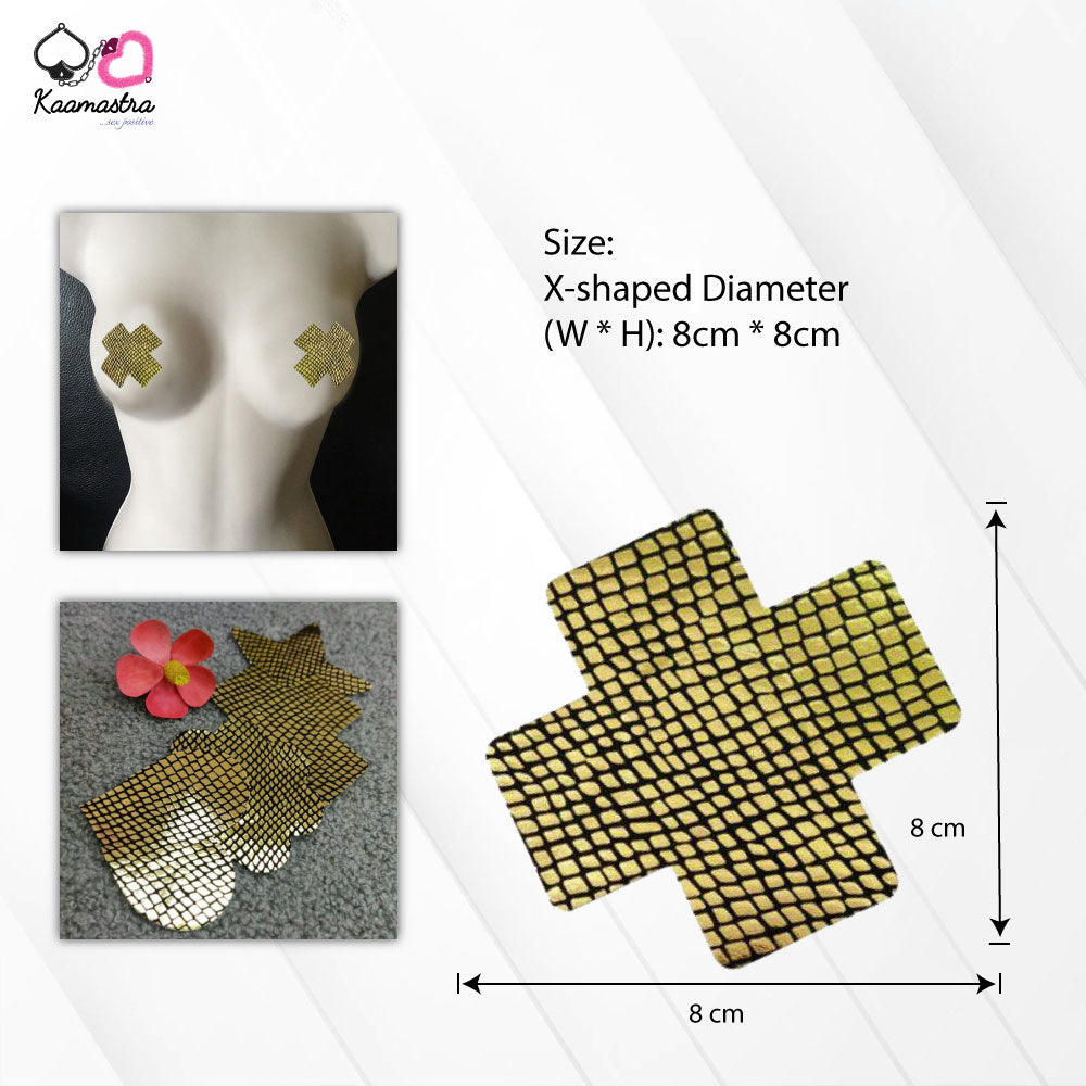 Kaamastra X-Shape Nipple Pasty-Golden