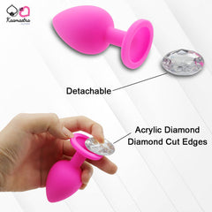 Detachable Diamond Base Butt Plug β Sparkling Acrylic Jewel Design