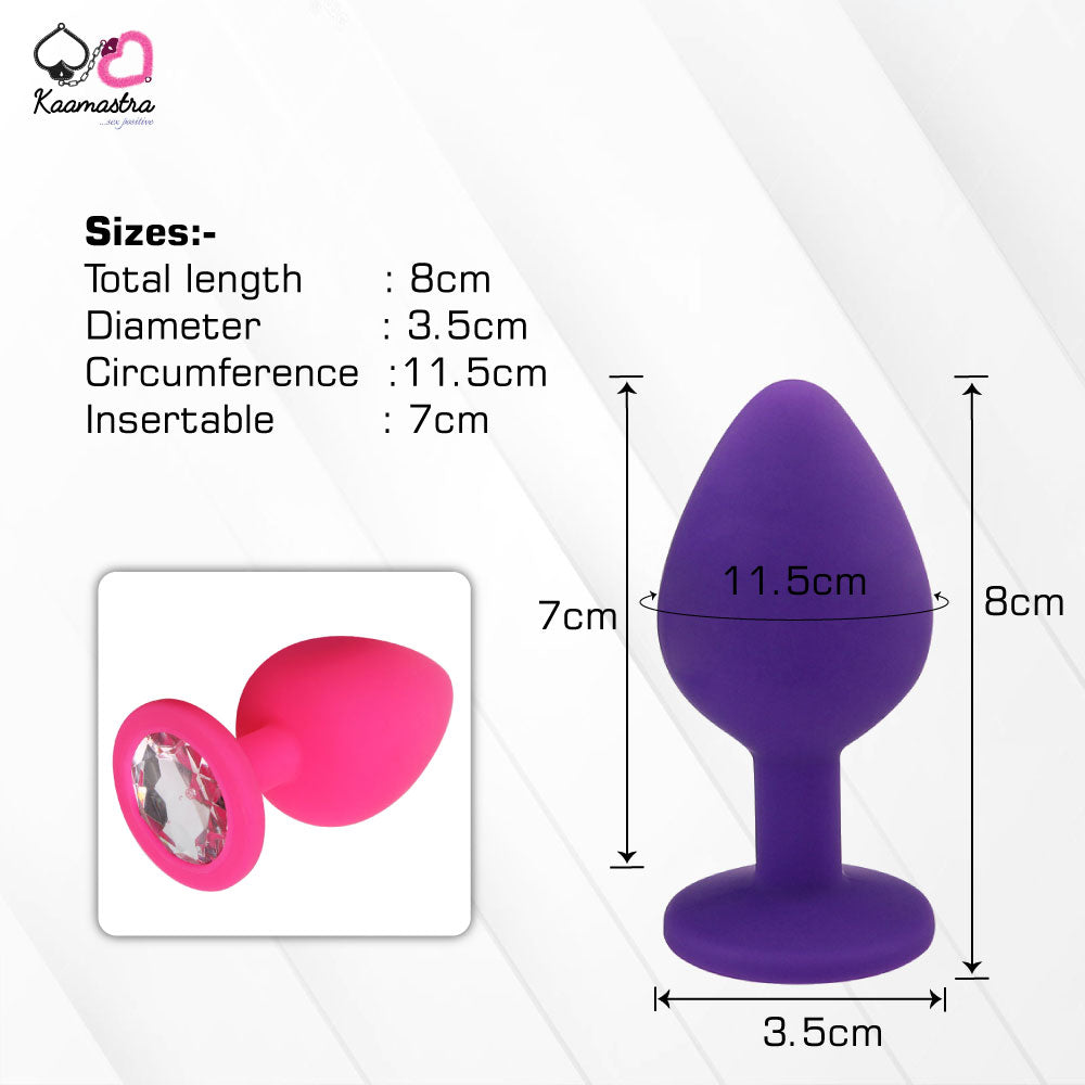 Kaamastra Silicone Butt Plug with Crystal