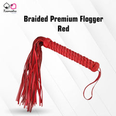 Kaamastra Braided Premium Flogger Red