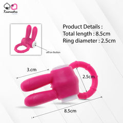 Kaamastra pink rabbit vibrating cock ring dimensions – 8.5cm length, 2.5cm diameter