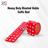 Kaamastra Heavy Duty Riveted Ankle Cuffs Red
