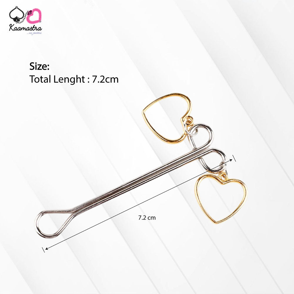 Kaamastra Nipple Clamp Dimensions – 7.2cm Metal Heart Clamp – Adjustable Pressure