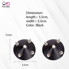 Size: 5.5cm diameter spiked pasties in black - adjustable straps included
