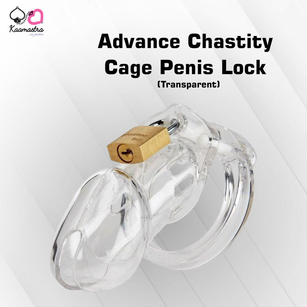 Transparent Chastity Cage Penis Lock with Adjustable Rings – Secure & Discreet Design