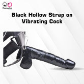 Kaamastra Black Hollow Strap-On Vibrating Cock - Realistic TPE silicone dildo for harness play