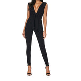 Deep V Neck Jumpsuit