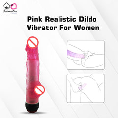 Pink realistic dildo vibrator for women