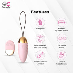 Features of Bluetooth egg vibrator - waterproof, 10 modes, medical silicone