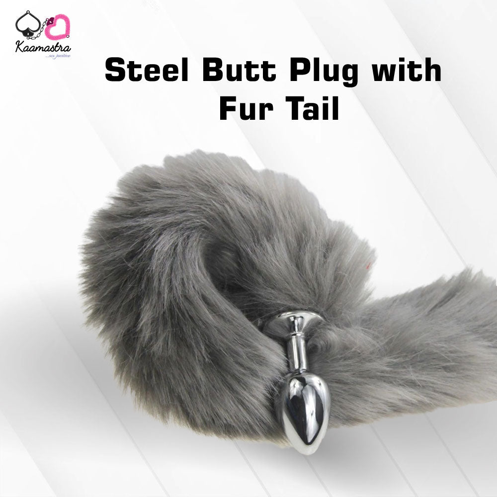 Steel butt plug with tail