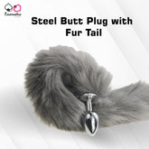 Steel butt plug with tail