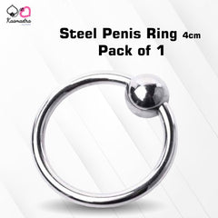 Kaamastra Premium Steel Penis Ring β 4cm Diameter with 8mm Bead β Pack of 1