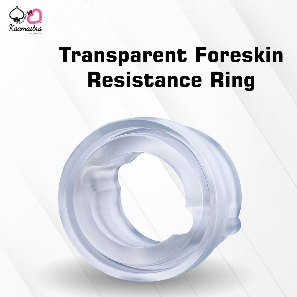 Kaamastra Transparent Foreskin Resistance Ring - clear medical-grade silicone