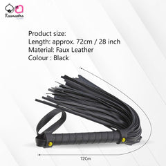 Playful pink faux leather BDSM whip (28 inches) – sensual and flirty