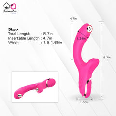 8.7 inch air-suction vibrator measurements - 4.7 inch insertable length