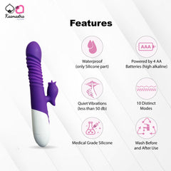 Features: 10 vibration modes, waterproof, battery-powered, quiet operation