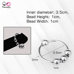 Kaamastra Steel Delay Ring Dimensions – 3.5cm Diameter, 1cm Beads