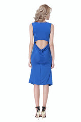 High Slit Up Blue Dress