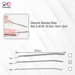 Kaamastra 5mm Urethral Sound Dimensions – 25.5cm Steel Rod with 4mm-7mm Graduations
